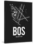 BOS Boston Airport Black-NaxArt-Stretched Canvas