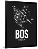 BOS Boston Airport Black-NaxArt-Framed Art Print