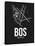 BOS Boston Airport Black-NaxArt-Framed Stretched Canvas