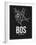 BOS Boston Airport Black-NaxArt-Framed Art Print