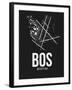 BOS Boston Airport Black-NaxArt-Framed Art Print