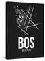 BOS Boston Airport Black-NaxArt-Stretched Canvas