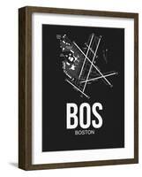 BOS Boston Airport Black-NaxArt-Framed Art Print