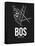 BOS Boston Airport Black-NaxArt-Framed Stretched Canvas