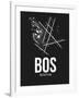 BOS Boston Airport Black-NaxArt-Framed Art Print