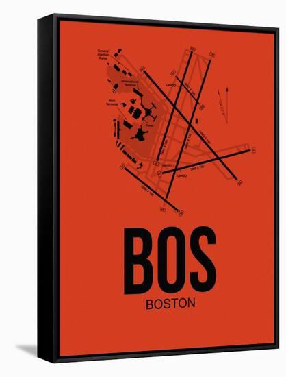 BOS Boston Airport Orange-NaxArt-Framed Stretched Canvas