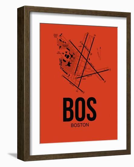 BOS Boston Airport Orange-NaxArt-Framed Art Print