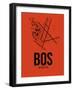 BOS Boston Airport Orange-NaxArt-Framed Art Print