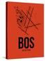 BOS Boston Airport Orange-NaxArt-Stretched Canvas