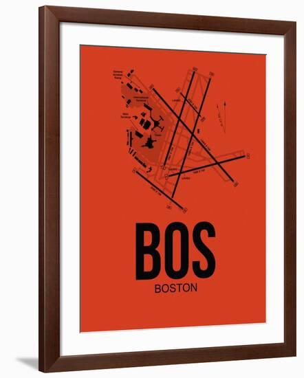 BOS Boston Airport Orange-NaxArt-Framed Art Print