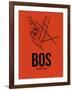 BOS Boston Airport Orange-NaxArt-Framed Art Print