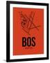 BOS Boston Airport Orange-NaxArt-Framed Art Print