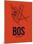 BOS Boston Airport Orange-NaxArt-Mounted Art Print