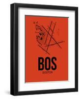 BOS Boston Airport Orange-NaxArt-Framed Art Print