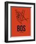 BOS Boston Airport Orange-NaxArt-Framed Art Print