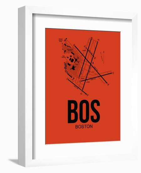 BOS Boston Airport Orange-NaxArt-Framed Art Print