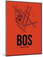 BOS Boston Airport Orange-NaxArt-Mounted Art Print