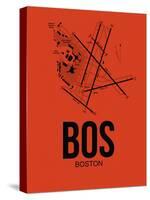 BOS Boston Airport Orange-NaxArt-Stretched Canvas