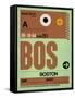 BOS Boston Luggage Tag 1-NaxArt-Framed Stretched Canvas