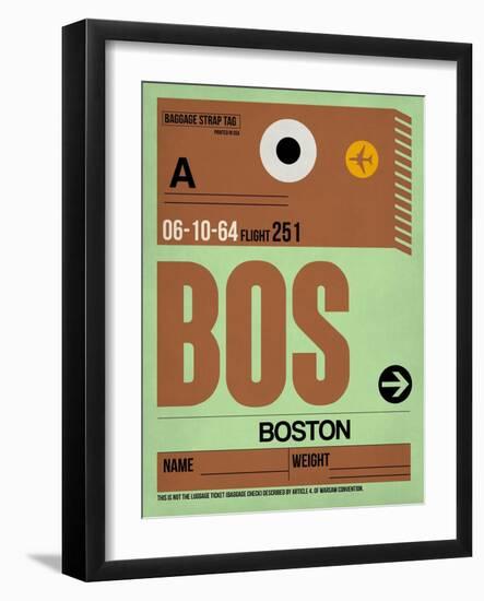 BOS Boston Luggage Tag 1-NaxArt-Framed Art Print