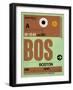 BOS Boston Luggage Tag 1-NaxArt-Framed Art Print