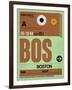 BOS Boston Luggage Tag 1-NaxArt-Framed Art Print