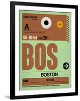 BOS Boston Luggage Tag 1-NaxArt-Framed Art Print