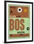 BOS Boston Luggage Tag 1-NaxArt-Framed Art Print