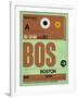 BOS Boston Luggage Tag 1-NaxArt-Framed Art Print