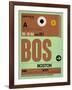 BOS Boston Luggage Tag 1-NaxArt-Framed Art Print