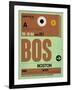 BOS Boston Luggage Tag 1-NaxArt-Framed Art Print