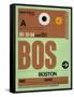 BOS Boston Luggage Tag 1-NaxArt-Framed Stretched Canvas