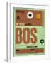 BOS Boston Luggage Tag 1-NaxArt-Framed Art Print