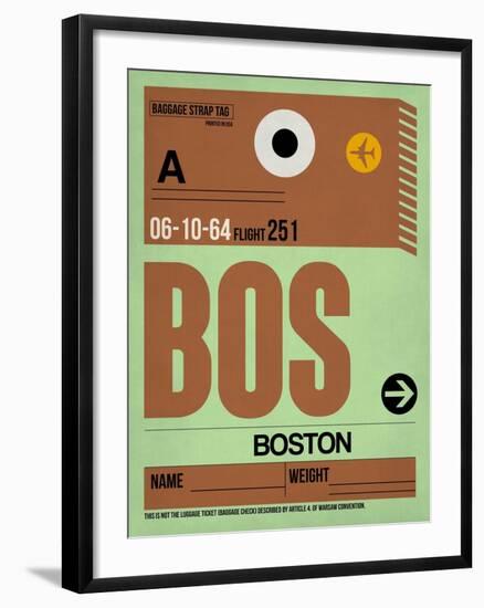 BOS Boston Luggage Tag 1-NaxArt-Framed Art Print