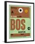 BOS Boston Luggage Tag 1-NaxArt-Framed Art Print