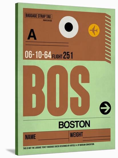 BOS Boston Luggage Tag 1-NaxArt-Stretched Canvas