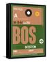 BOS Boston Luggage Tag 1-NaxArt-Framed Stretched Canvas