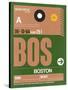 BOS Boston Luggage Tag 1-NaxArt-Stretched Canvas