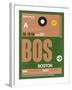 BOS Boston Luggage Tag 1-NaxArt-Framed Art Print