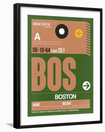 BOS Boston Luggage Tag 1-NaxArt-Framed Art Print