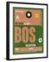 BOS Boston Luggage Tag 1-NaxArt-Framed Art Print