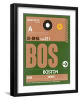 BOS Boston Luggage Tag 1-NaxArt-Framed Art Print