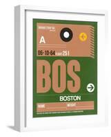 BOS Boston Luggage Tag 1-NaxArt-Framed Art Print