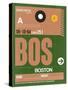 BOS Boston Luggage Tag 1-NaxArt-Stretched Canvas