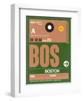 BOS Boston Luggage Tag 1-NaxArt-Framed Art Print