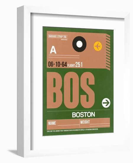 BOS Boston Luggage Tag 1-NaxArt-Framed Art Print