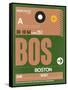 BOS Boston Luggage Tag 1-NaxArt-Framed Stretched Canvas