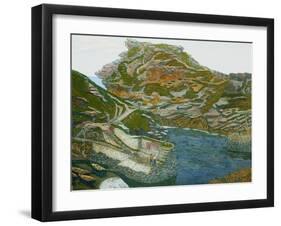 Boscastle Harbour, 1915 (Oil on Canvas)-Charles Ginner-Framed Giclee Print