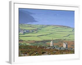 Bosigran Tin Mine Near St. Ives, West Penwith Coast, Cornwall, England, UK-John Miller-Framed Photographic Print