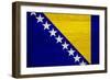 Bosnia And Hercegovina Flag Design with Wood Patterning - Flags of the World Series-Philippe Hugonnard-Framed Premium Giclee Print